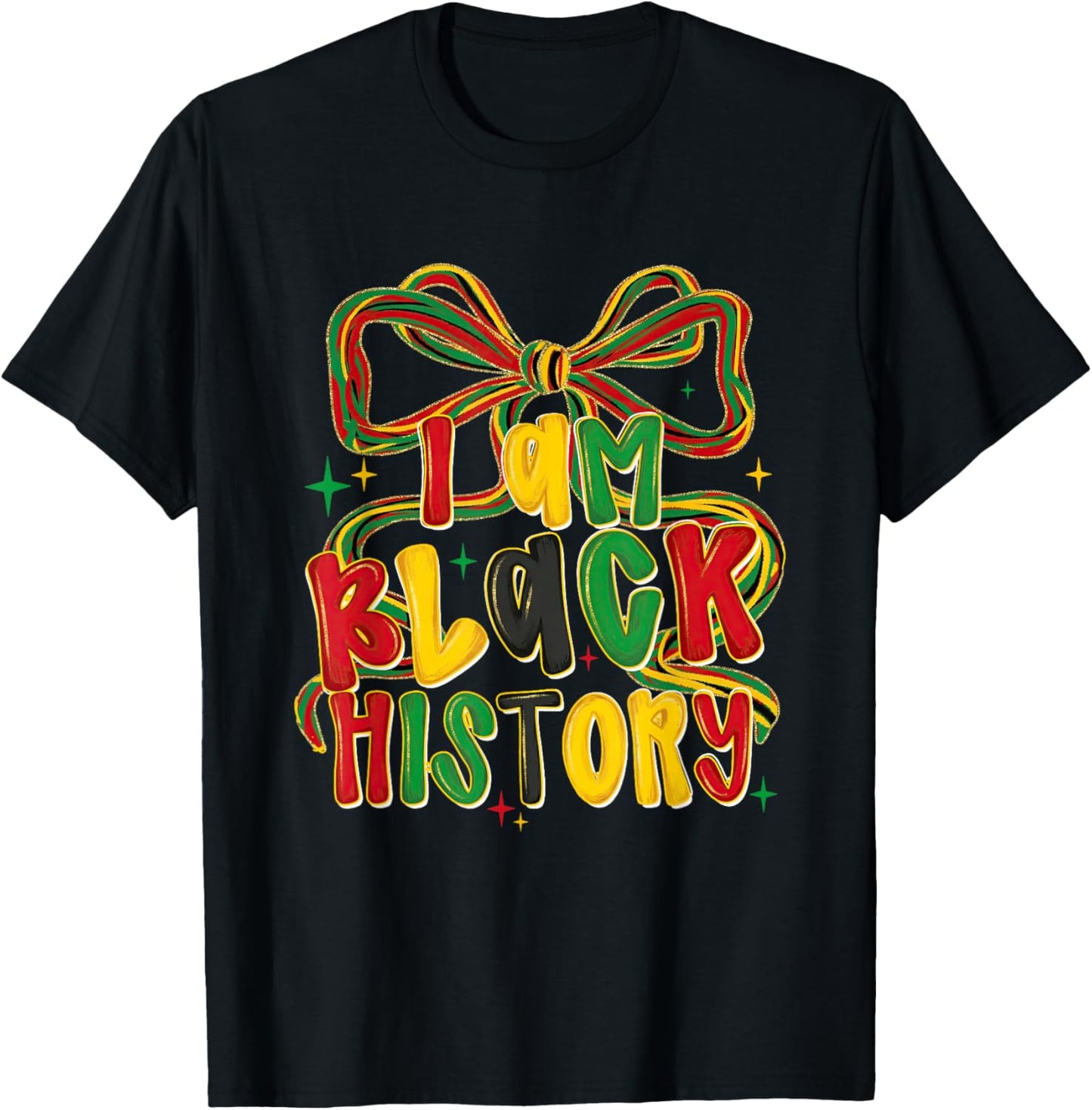 I-Am Black History Coquette Bow Melanin African American T-Shirt - T-Shirt | Black