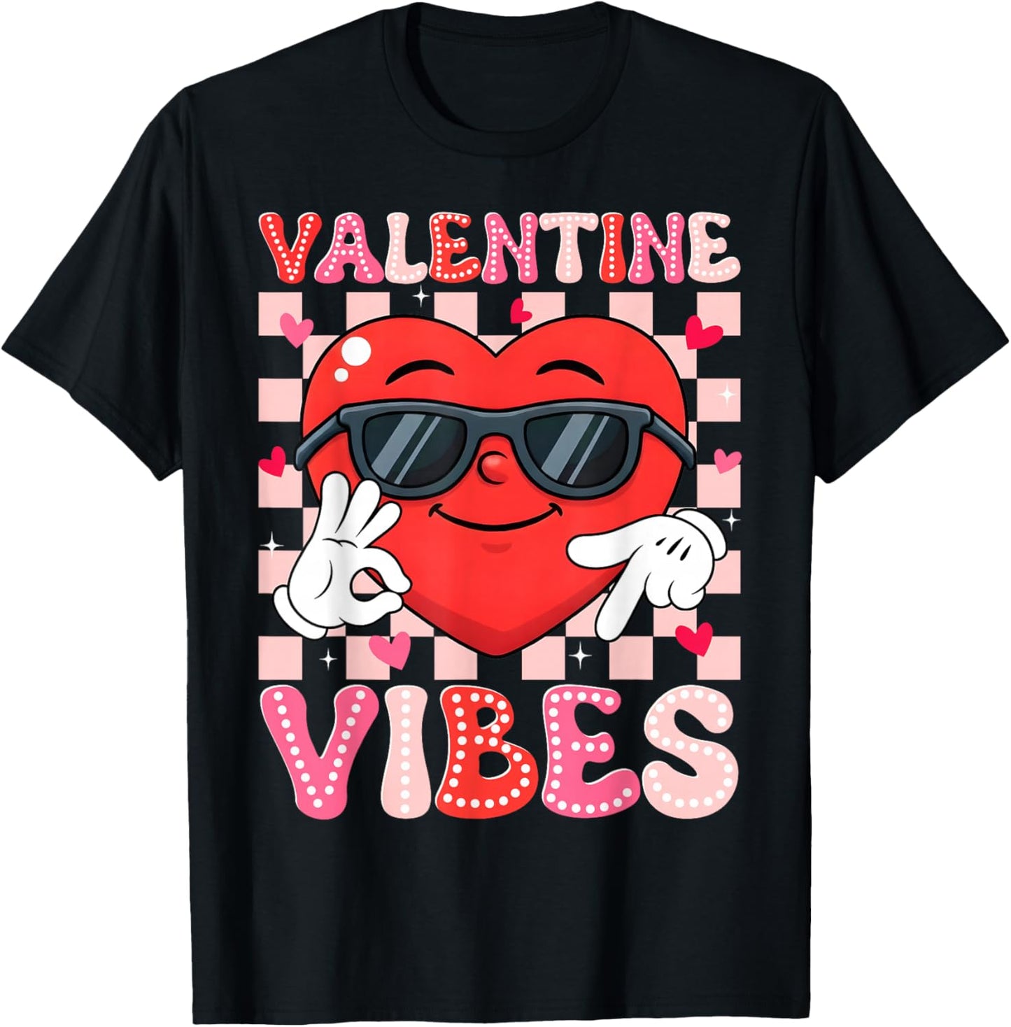 Valentine Vibes Six Seven 6 7 Meme Slang Heart Boy Girl Kids T-Shirt - T-Shirt | Black