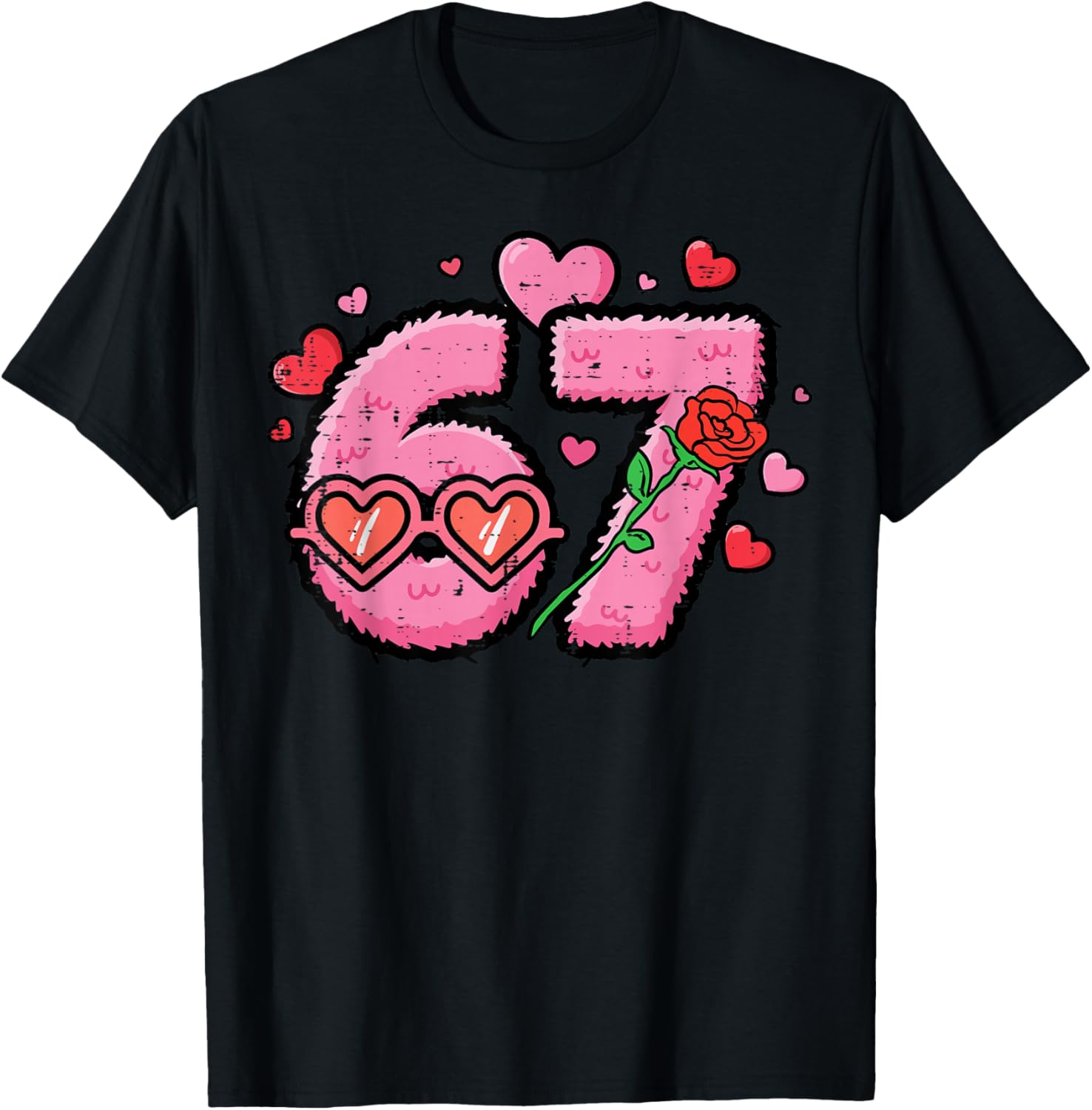 Valentines Day 6 7 Hearts 67 Six Seven Meme Boys Kids Youth T-Shirt - T-Shirt | Black