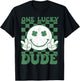 One Lucky Dude Groovy St Patrick Day Toddler Boys Kids T-Shirt - T-Shirt | Black