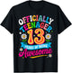 13th Birthday Girl 13 Years Old Official Teenager Birthday T-Shirt - T-Shirt | Black