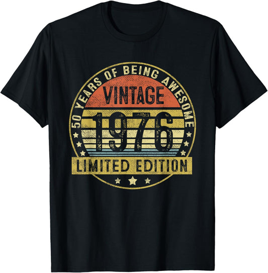 50th Birthday 1976 50 Year Old Birthday T-Shirt - T-Shirt | Black