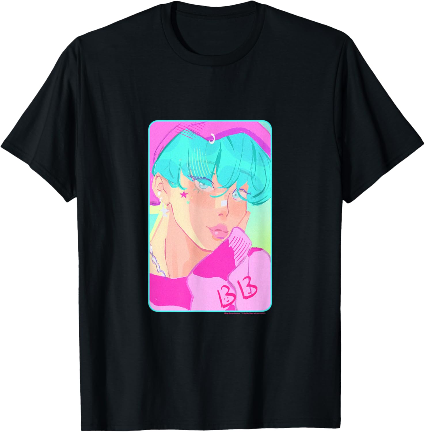 Kpop Demon Hunters The Saja Boys Baby Demon Photocard T-Shirt - T-Shirt | Black