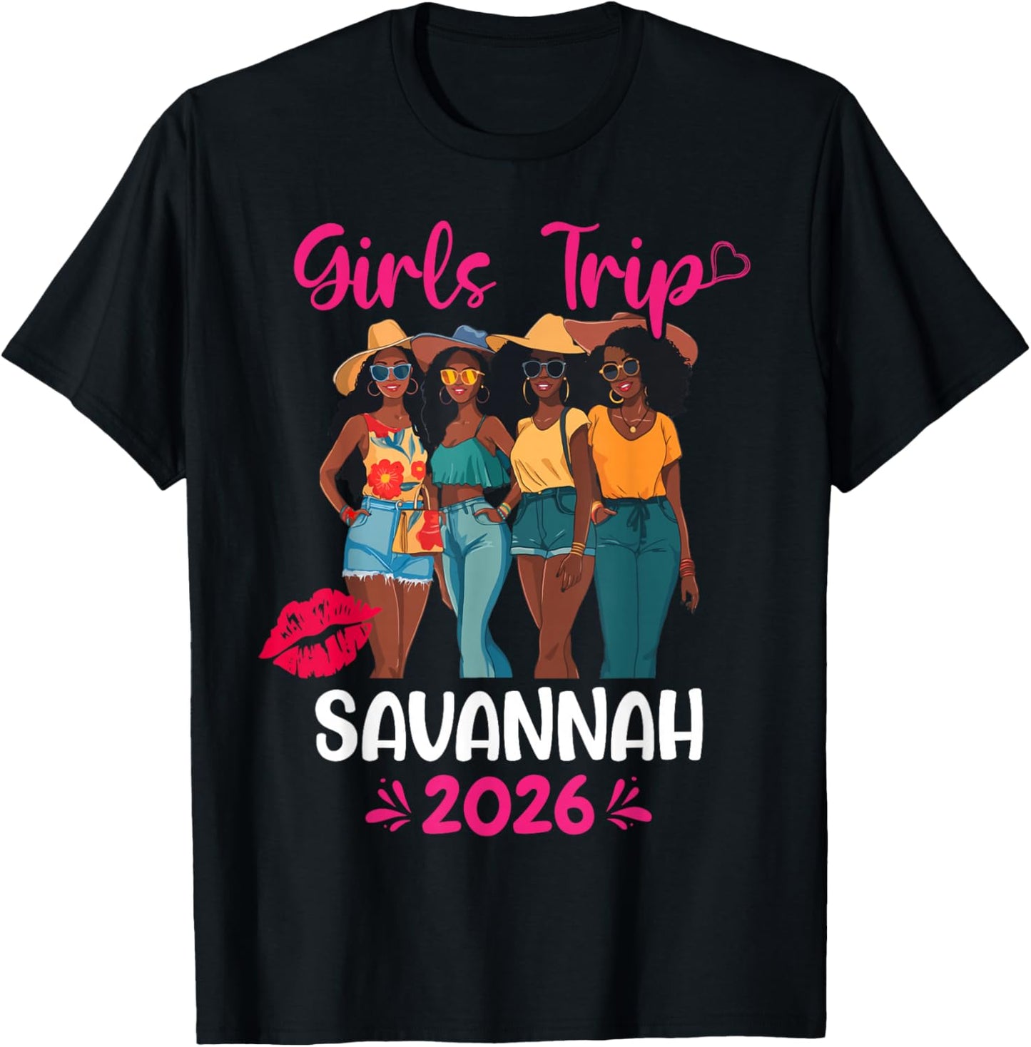 Black Girls Trip Savannah 2026 Vacation Matching T-Shirt - T-Shirt | Black