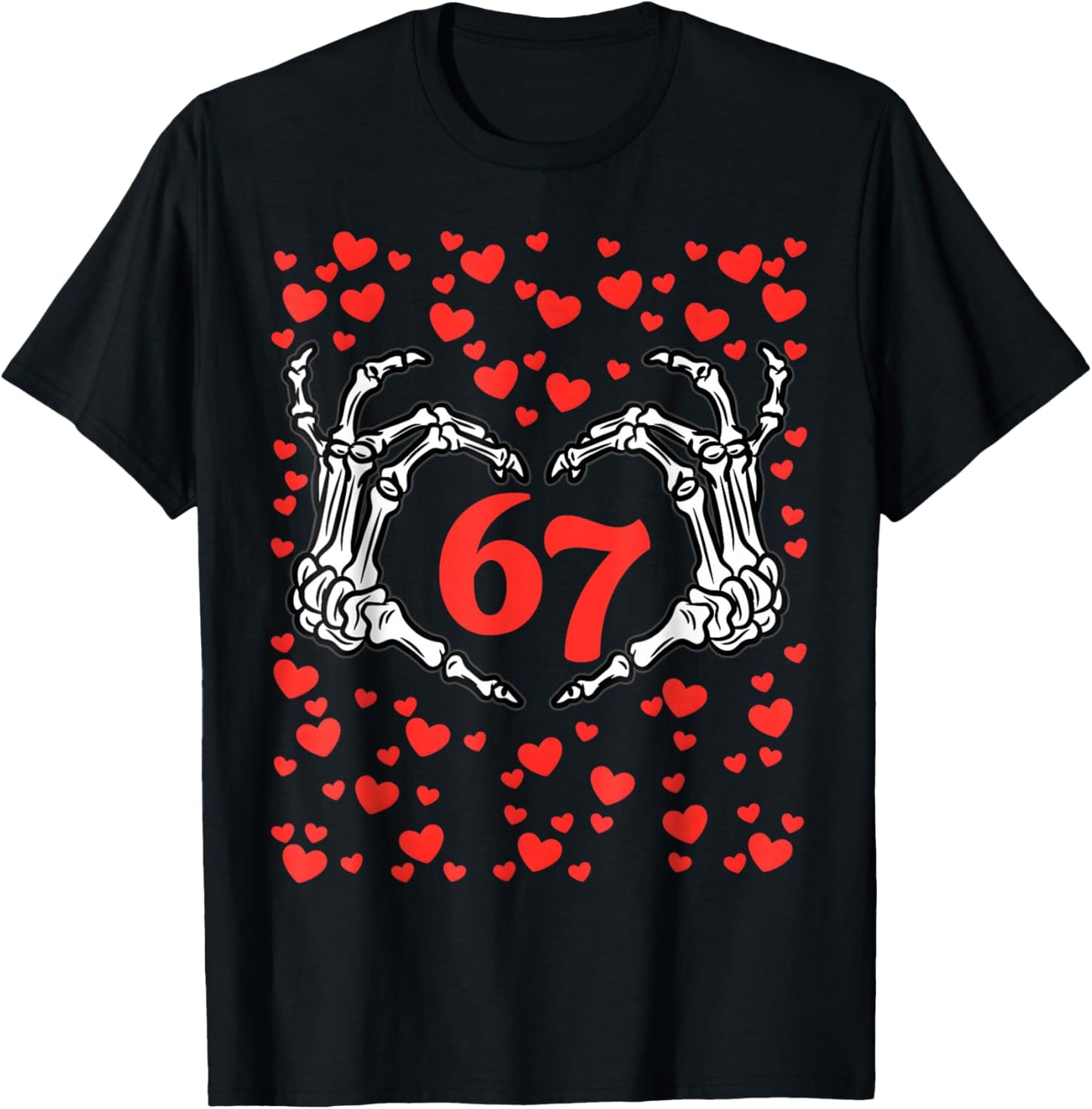 Funny Six Seven 6 7 Meme Women Kids Valentine Girl T-Shirt - T-Shirt | Black