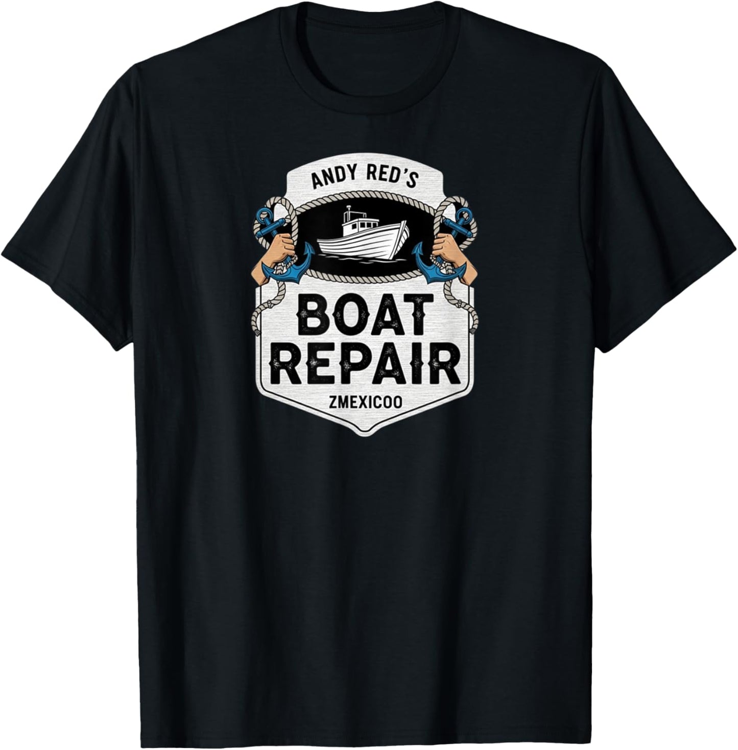Vintage Andy and Red's Boat Repair Fishing Charters Boating T-Shirt - T-Shirt | Black