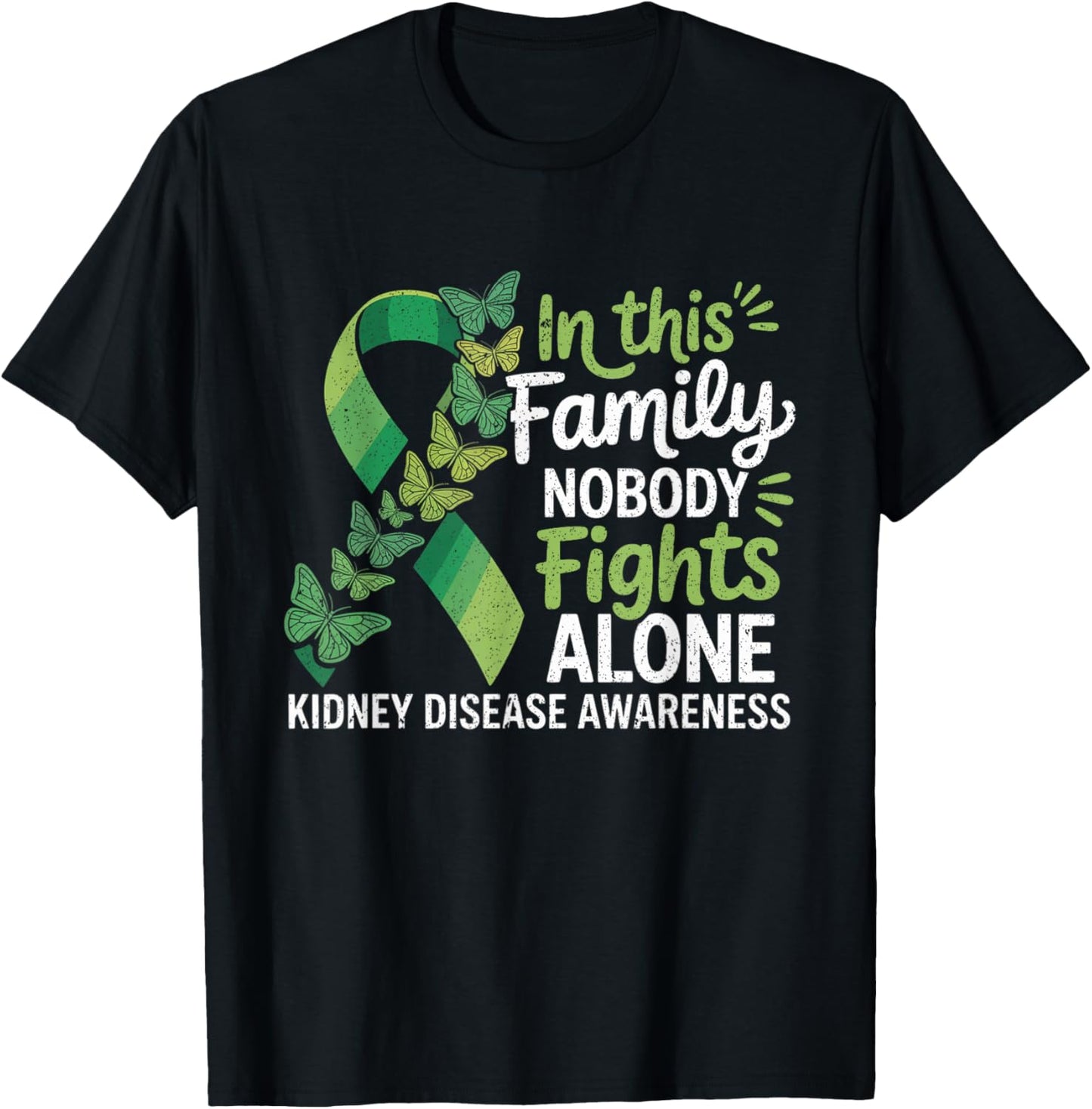 in This Family No Fighting Alone Kidney Disease Awareness T-Shirt - T-Shirt | Black