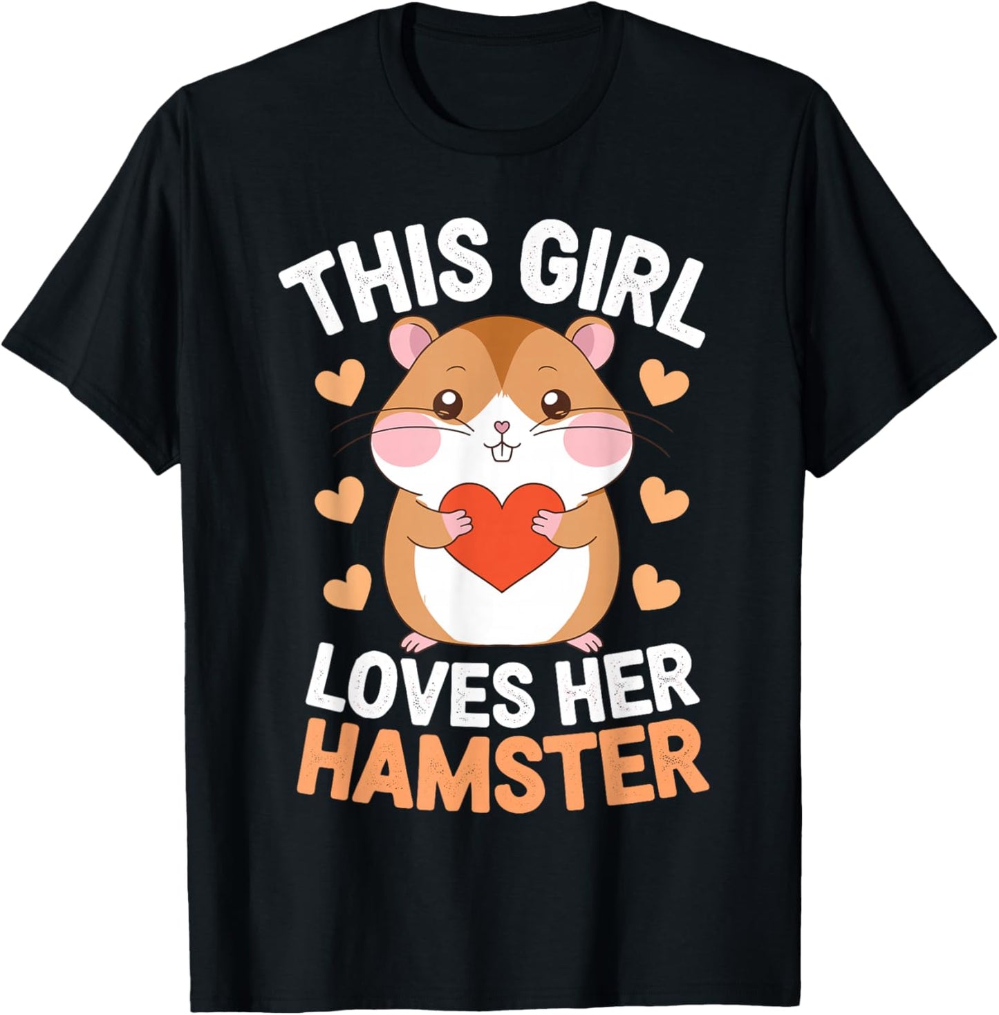 Hamster Art for Girls Women Hamster Lover Animal Hamster T-Shirt - T-Shirt | Black