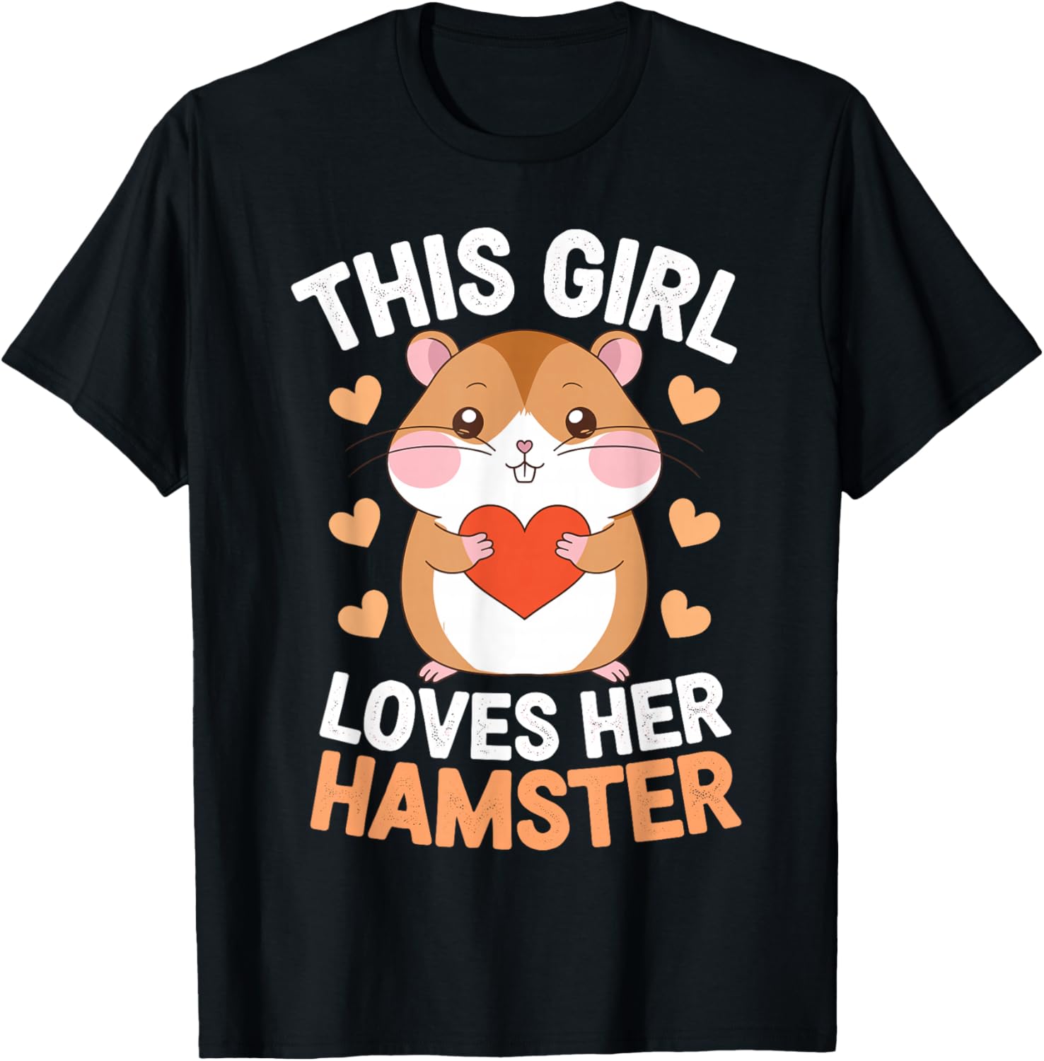 Hamster Art for Girls Women Hamster Lover Animal Hamster T-Shirt - T-Shirt | Black
