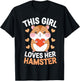 Hamster Art for Girls Women Hamster Lover Animal Hamster T-Shirt - T-Shirt | Black