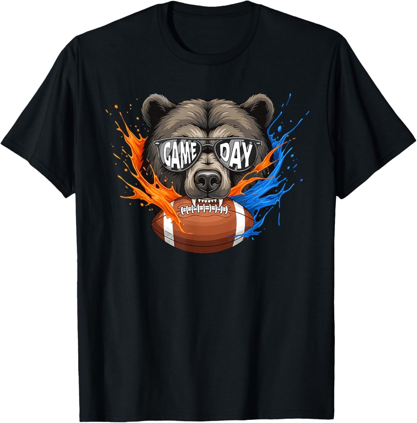 Game Day Bear Lover Sport Football Fans for Adult Youth Girl T-Shirt - T-Shirt | Black
