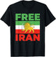Free Iran Lion Flag Protest Solidarity Human Rights Activist T-Shirt - T-Shirt | Black
