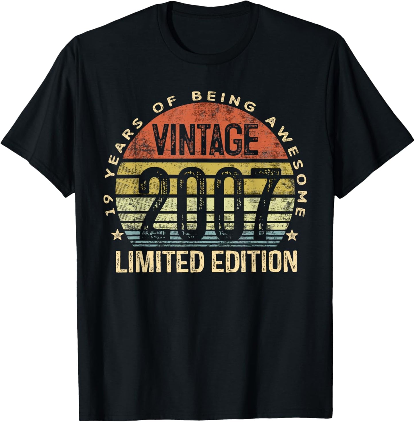 Vintage 2007 Limited Edition 19-Year-Old 19th Birthday T-Shirt - T-Shirt | Black