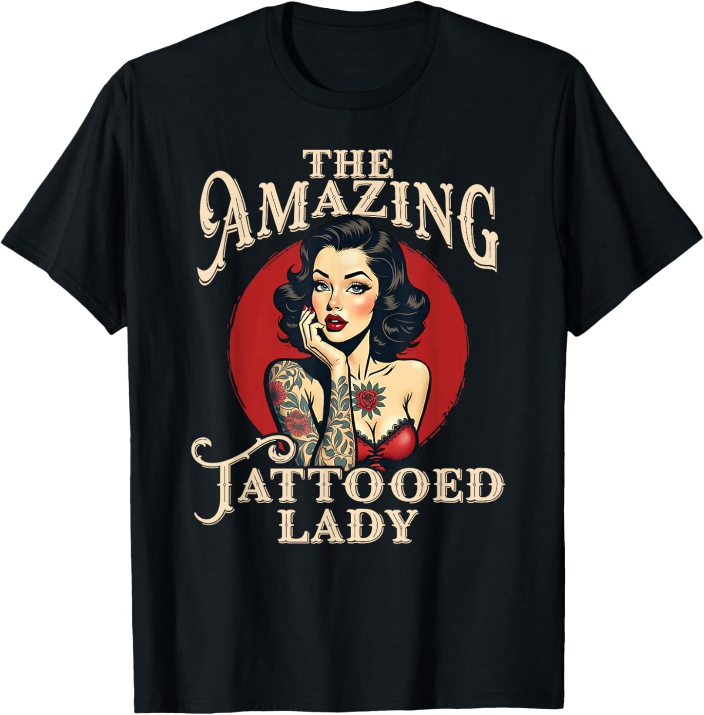 The Amazing Tattooed Lady T-Shirt - T-Shirt | Black