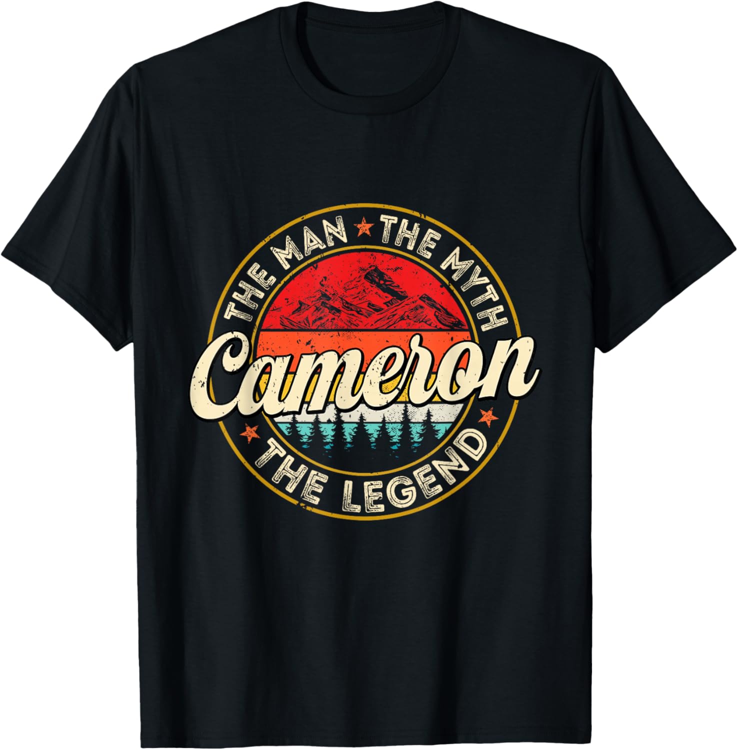 Cameron The Man The Myth The Legend Personalized Name T-Shirt - T-Shirt | Black
