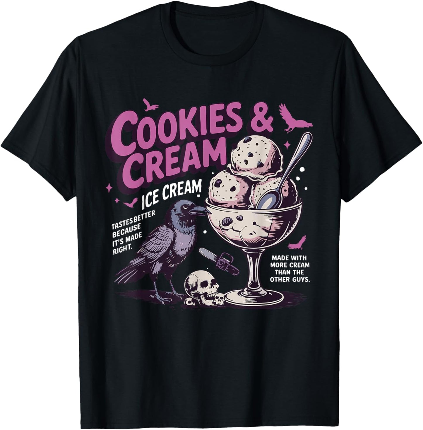 Cookie & Cream Ice Cream Butcher and Blackbird Book Lover T-Shirt - T-Shirt | Black