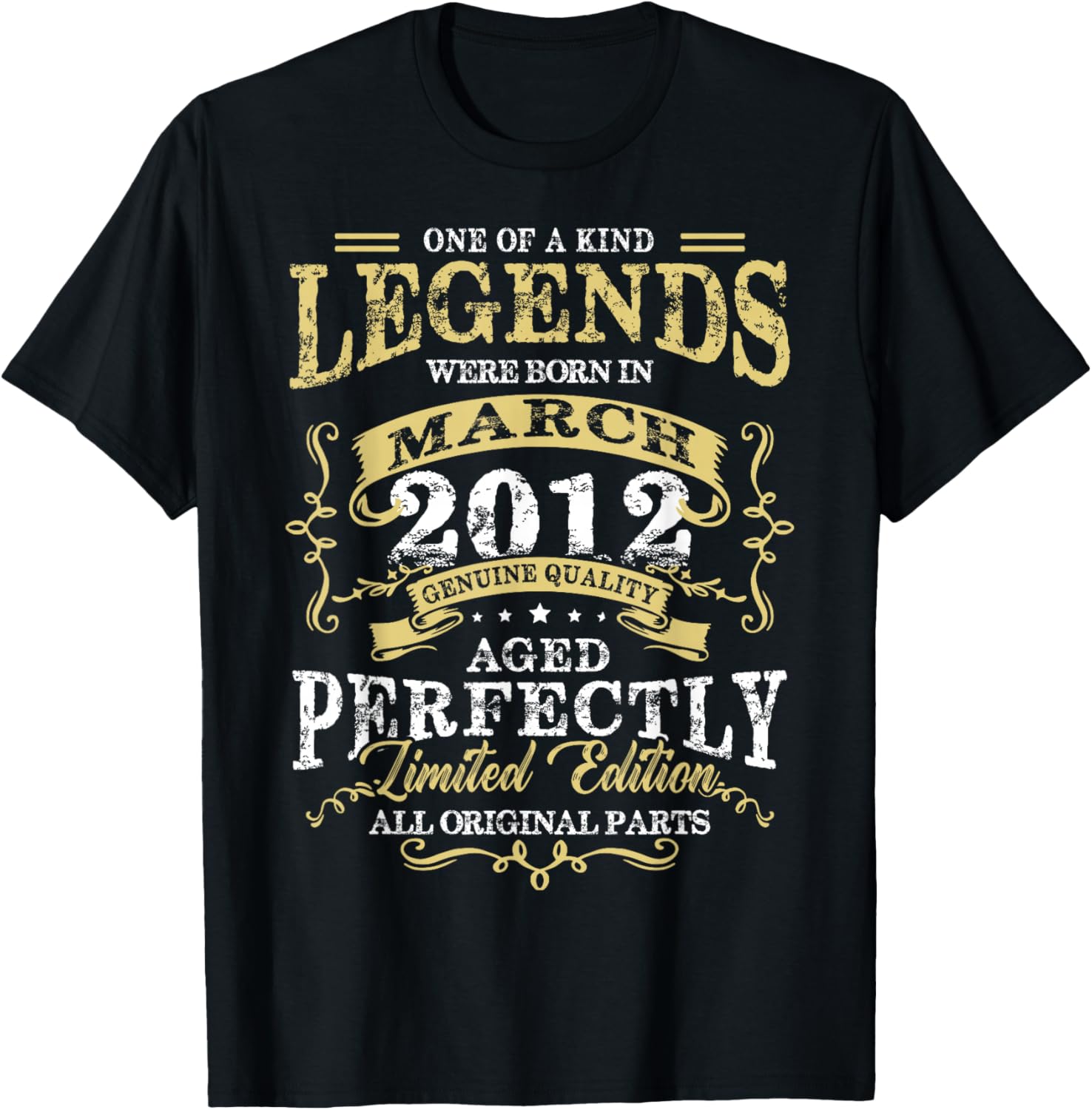 14th Birthday Gift Legend Born in March 2012 14 Yrs Old T-Shirt - T-Shirt | Black