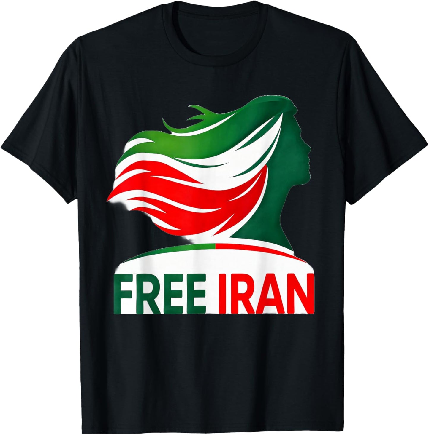 Free Iran Shirt Unity Freedom Fist Iranian Flag Colors Azadi T-Shirt - T-Shirt | Black