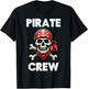 Pirate Crew Skull Crossbones Funny Matching Men Women Kids T-Shirt - T-Shirt | Black