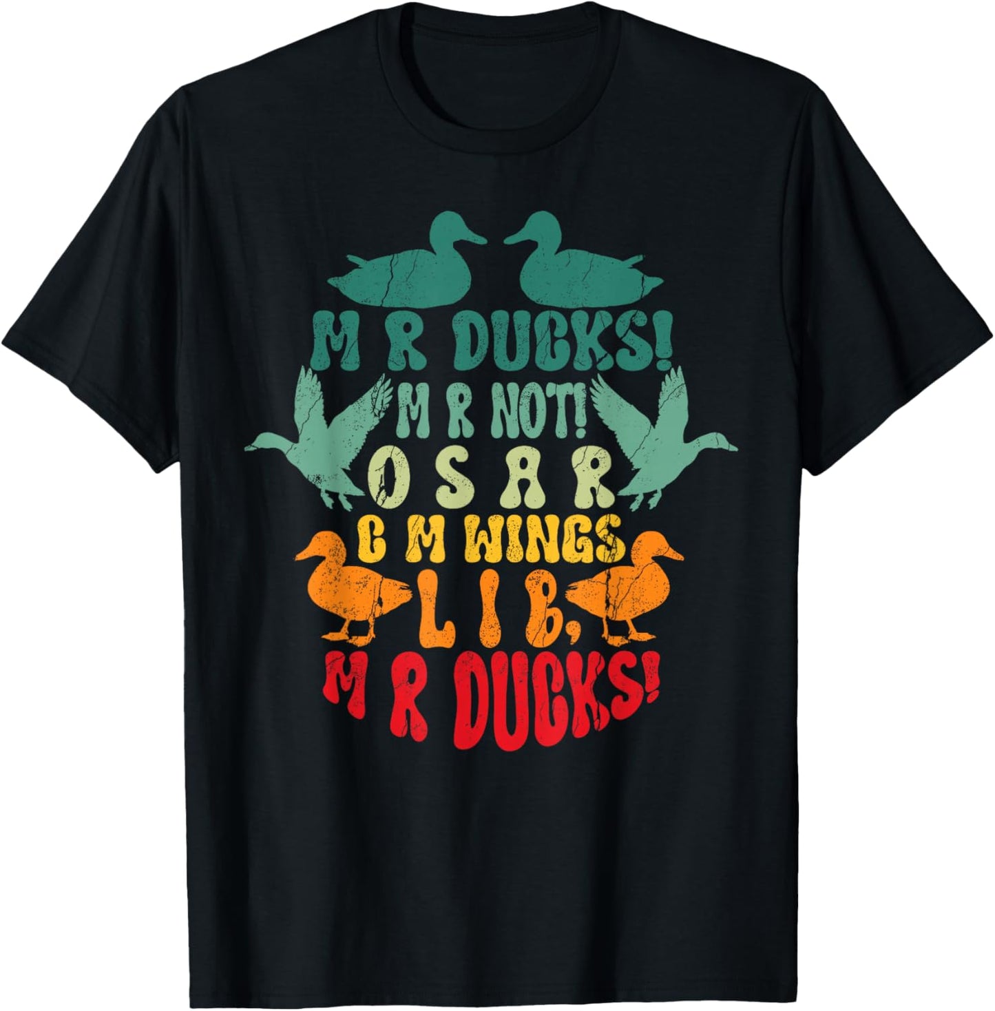 Funny Mr Ducks Mr Not CM Wings Duck Lover Waterfowl Retro T-Shirt - T-Shirt | Black