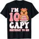I'm 10 Capy Birthday to Me - Capybara 10th Birthday Girl T-Shirt - T-Shirt | Black