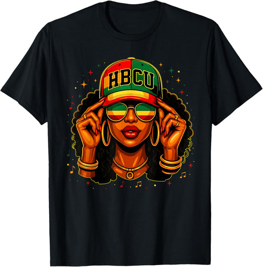 Black History Month HBCU Black Afro Educated Girl Women Kid T-Shirt - T-Shirt | Black
