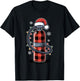 Christmas Buffalo Plaid Scuba Diving Tank with Santa Hat T-Shirt - T-Shirt | Black