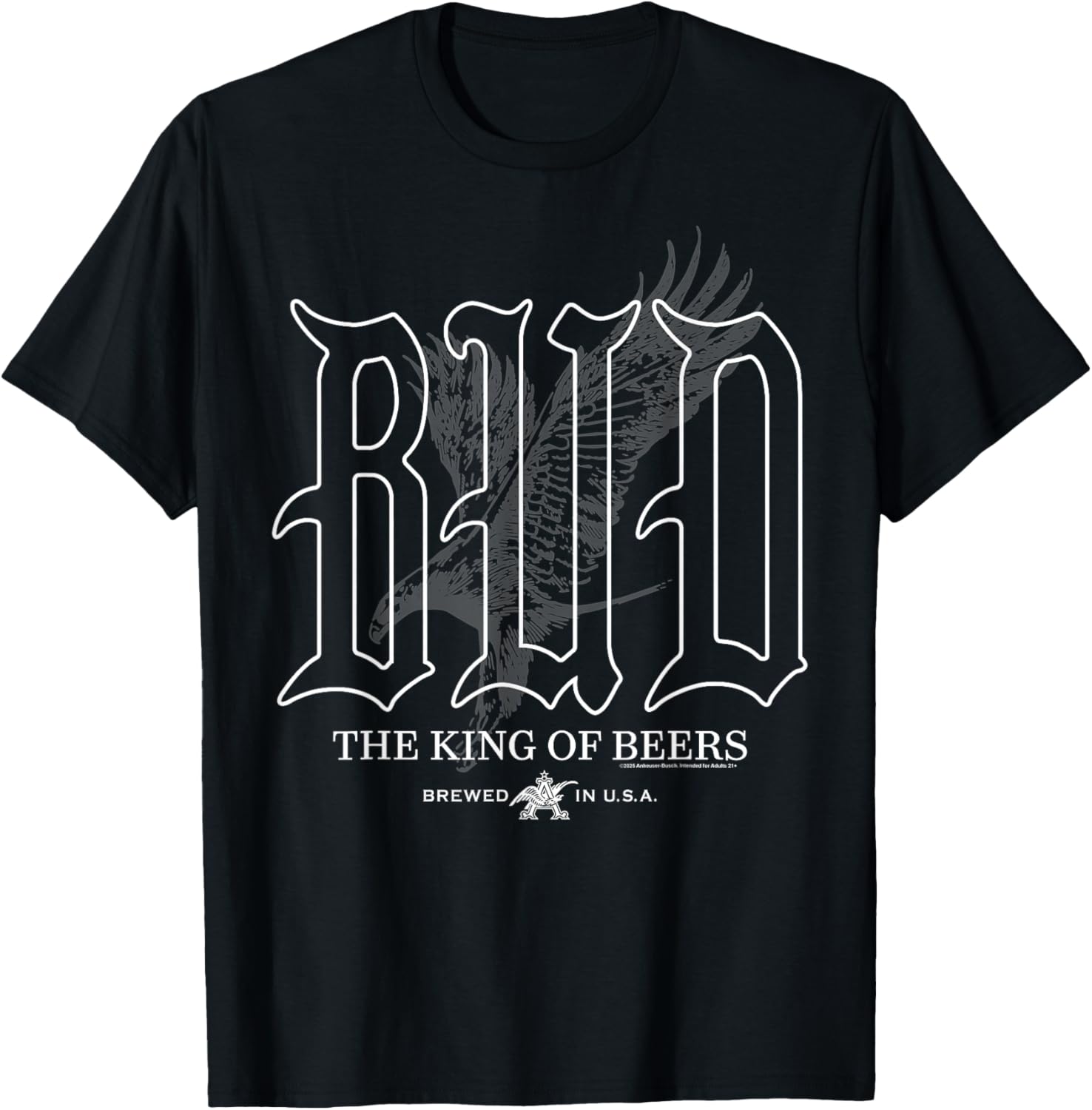 Budweiser - Bud Eagle - The King of Beers T-Shirt - T-Shirt | Black