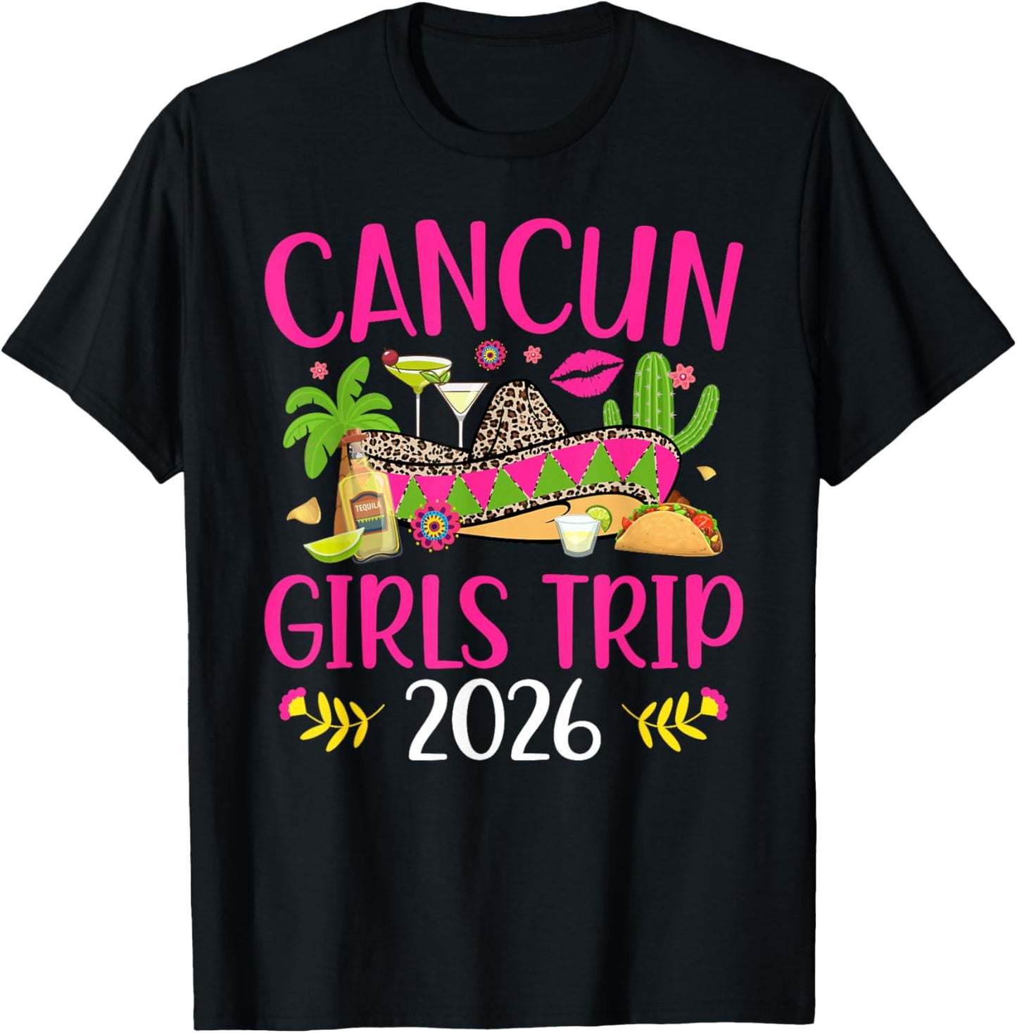 Cancun Girls Trip 2026 Vacation Cancun Girls Travel T-Shirt - T-Shirt | Black