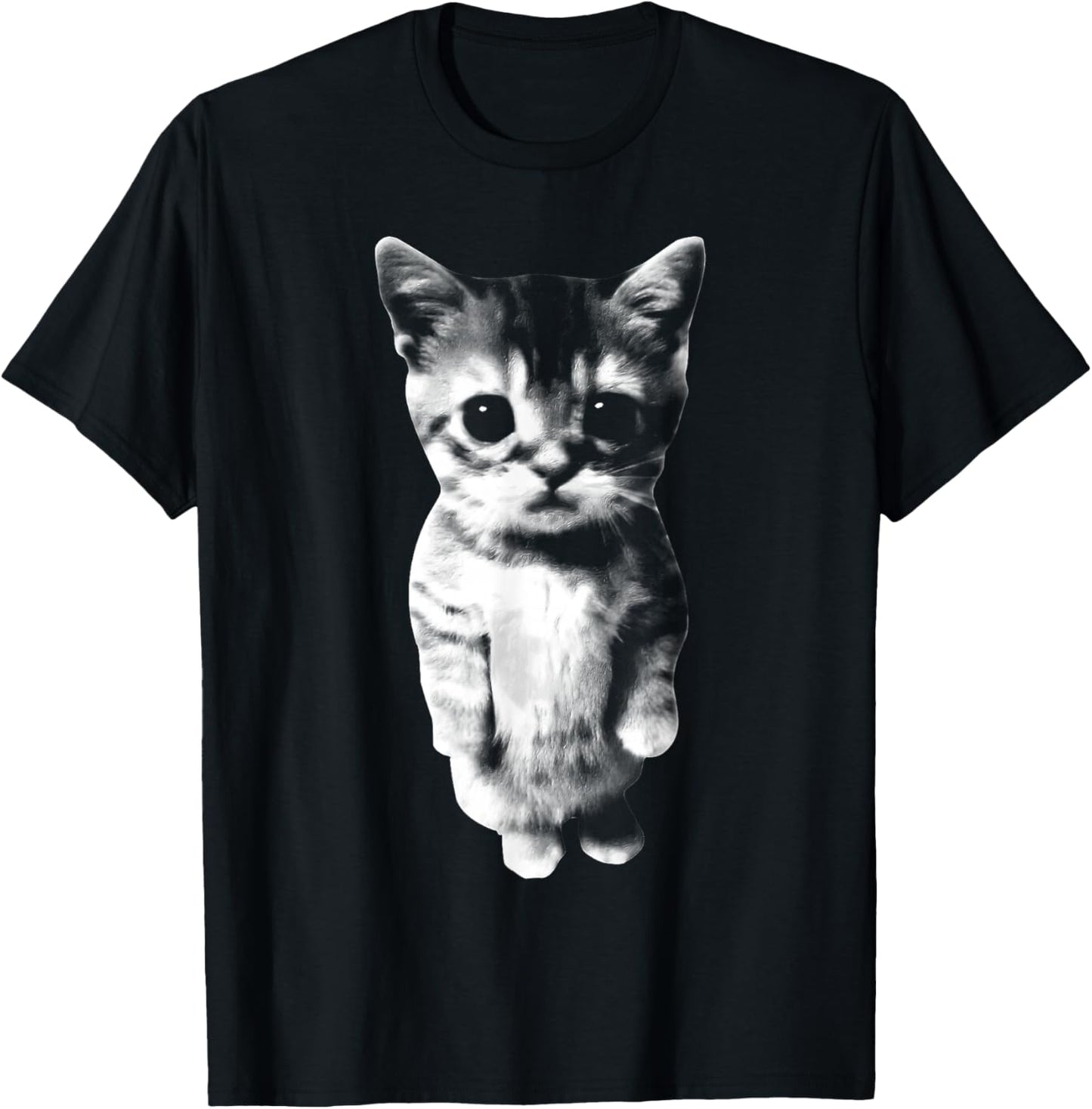 El Gato Sad Kitten Funny Meme Sad Crying Cat Munchkin Kitty T-Shirt - T-Shirt | Black