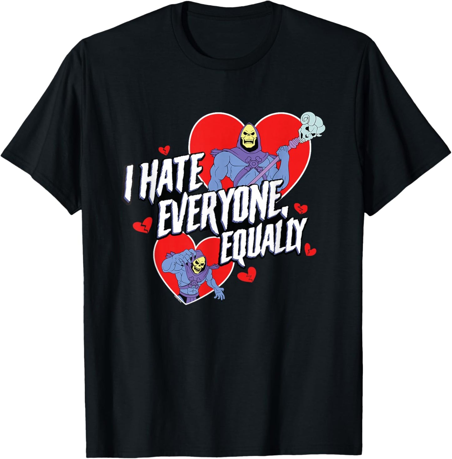 Skeletor Valentine's Day I Hate Everyone Equally T-Shirt - T-Shirt | Black