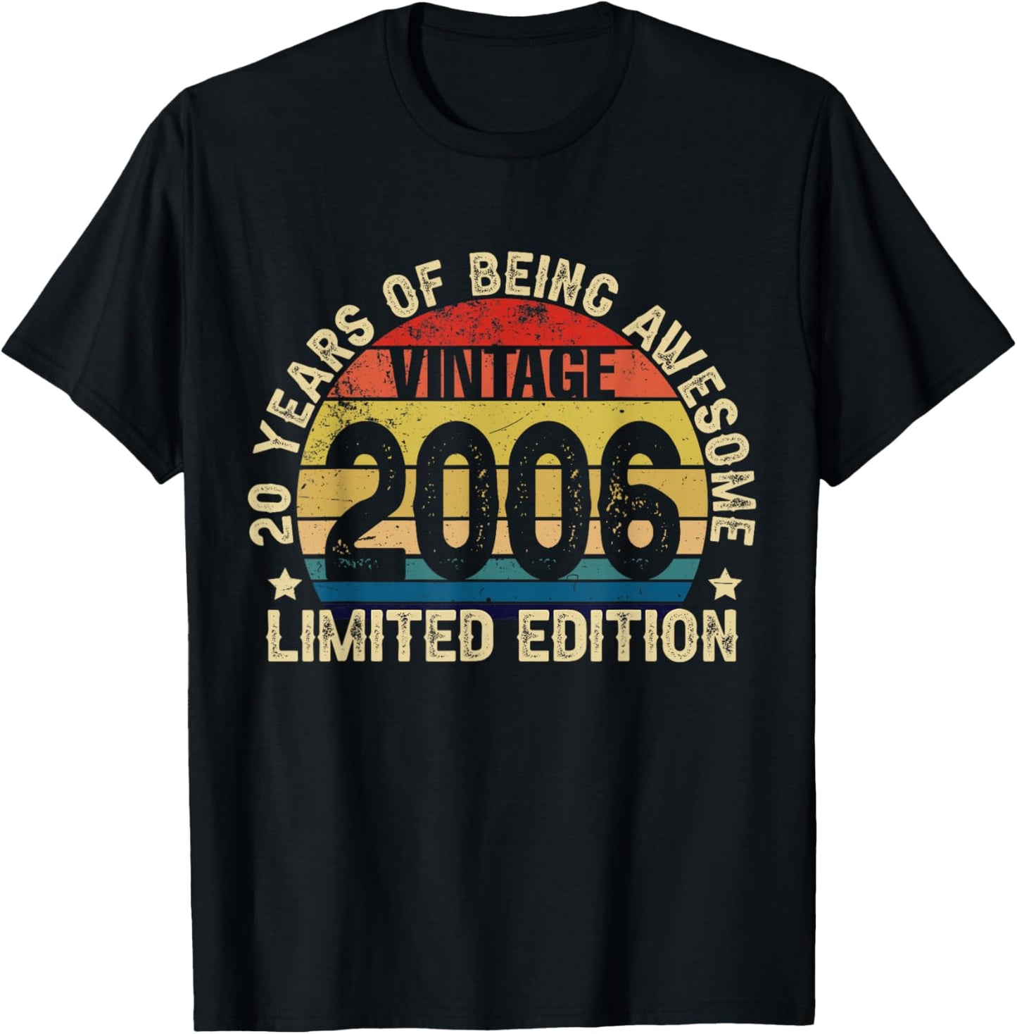 Vintage 2006 Limited Edition 20 Years of Being Awesome Bday T-Shirt - T-Shirt | Black