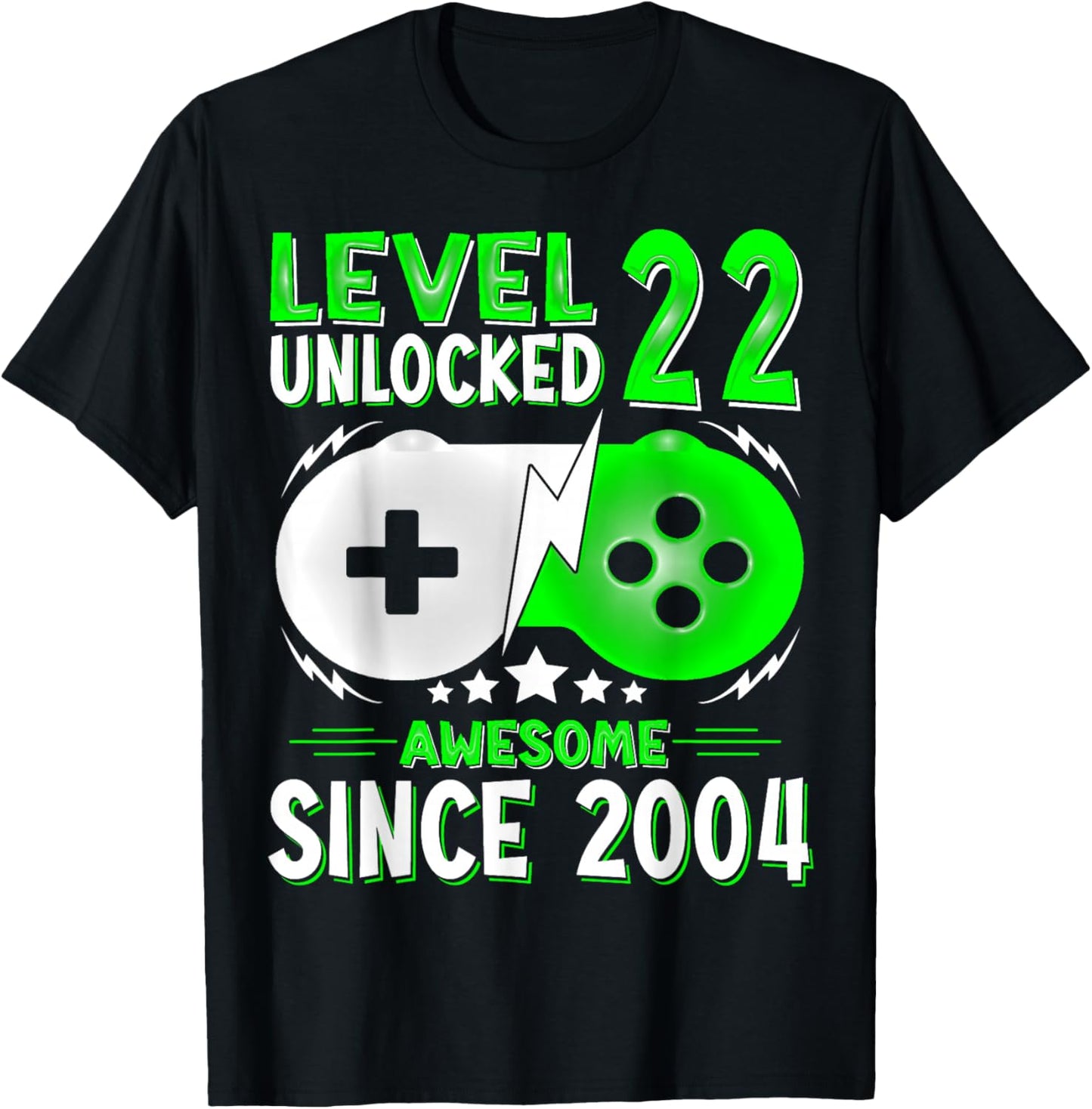 Level 22 Unlocked Birthday 22 Years Old Gifts 22nd Birthday T-Shirt - T-Shirt | Black