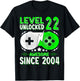 Level 22 Unlocked Birthday 22 Years Old Gifts 22nd Birthday T-Shirt - T-Shirt | Black