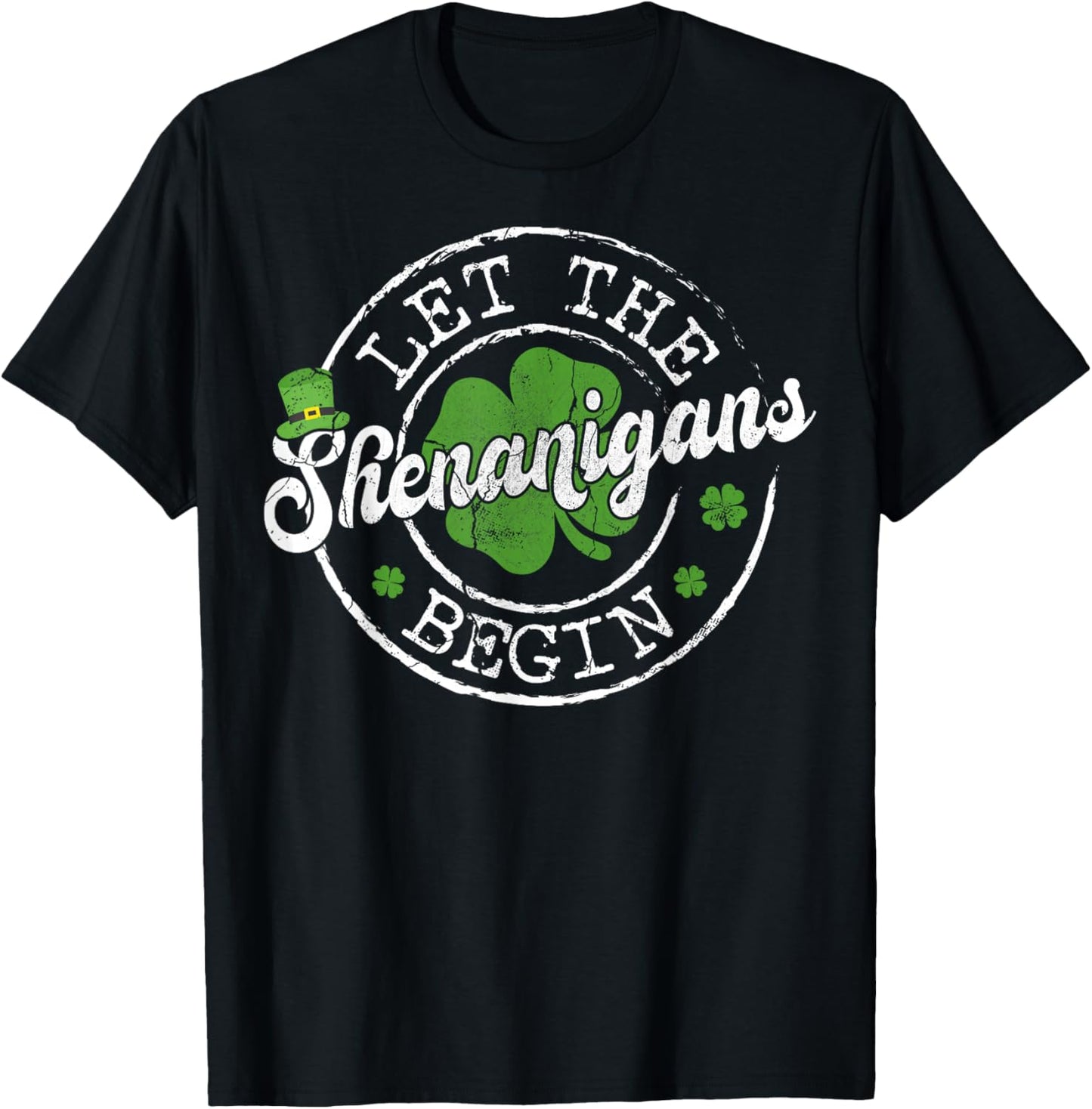 Let The Shenanigans Begin for Kids Boy Women St Patricks Day T-Shirt - T-Shirt | Black