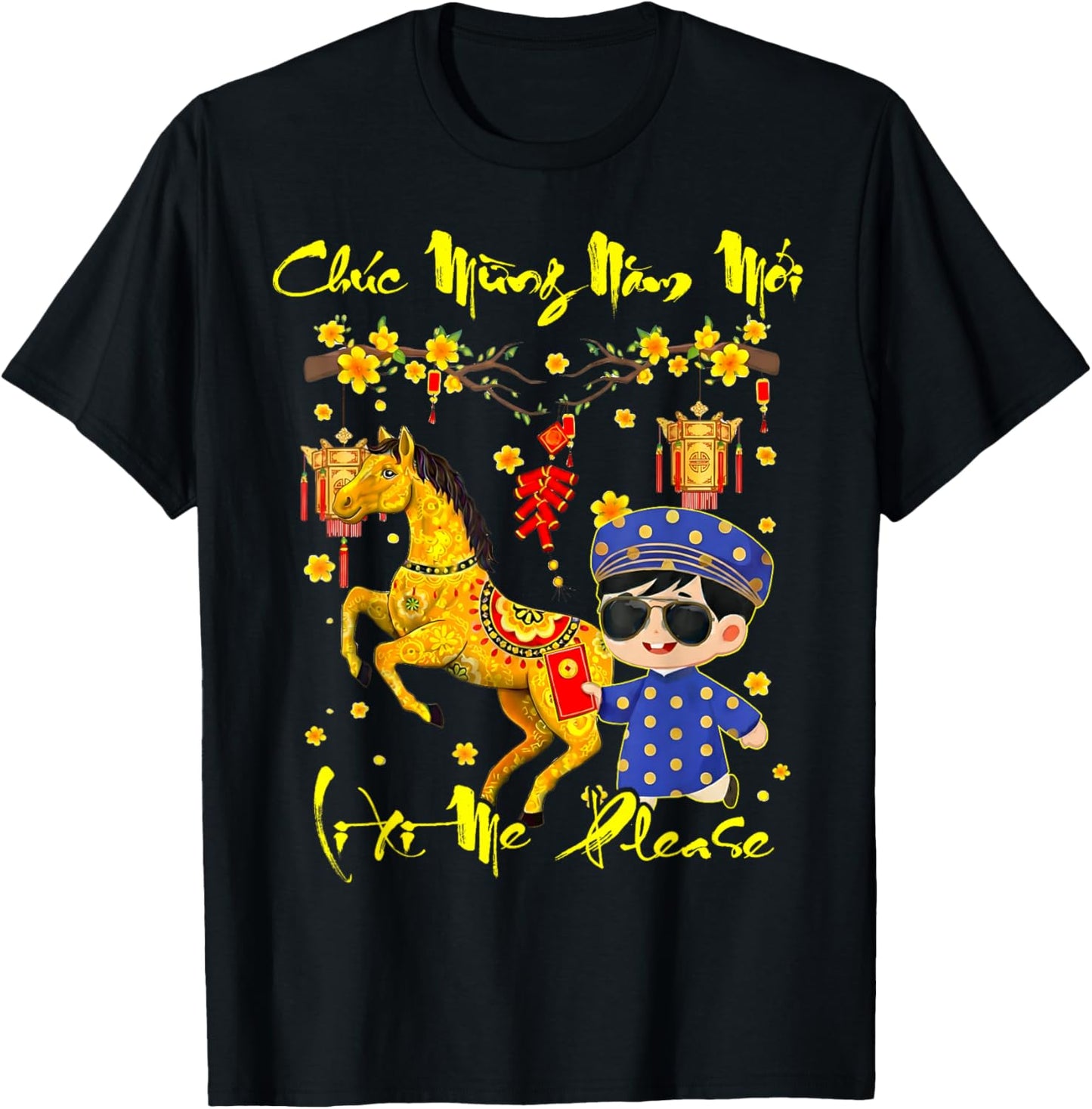 Li Xi Me Please Vietnamese Lunar New Year TET 2026 Boys Kids T-Shirt - T-Shirt | Black