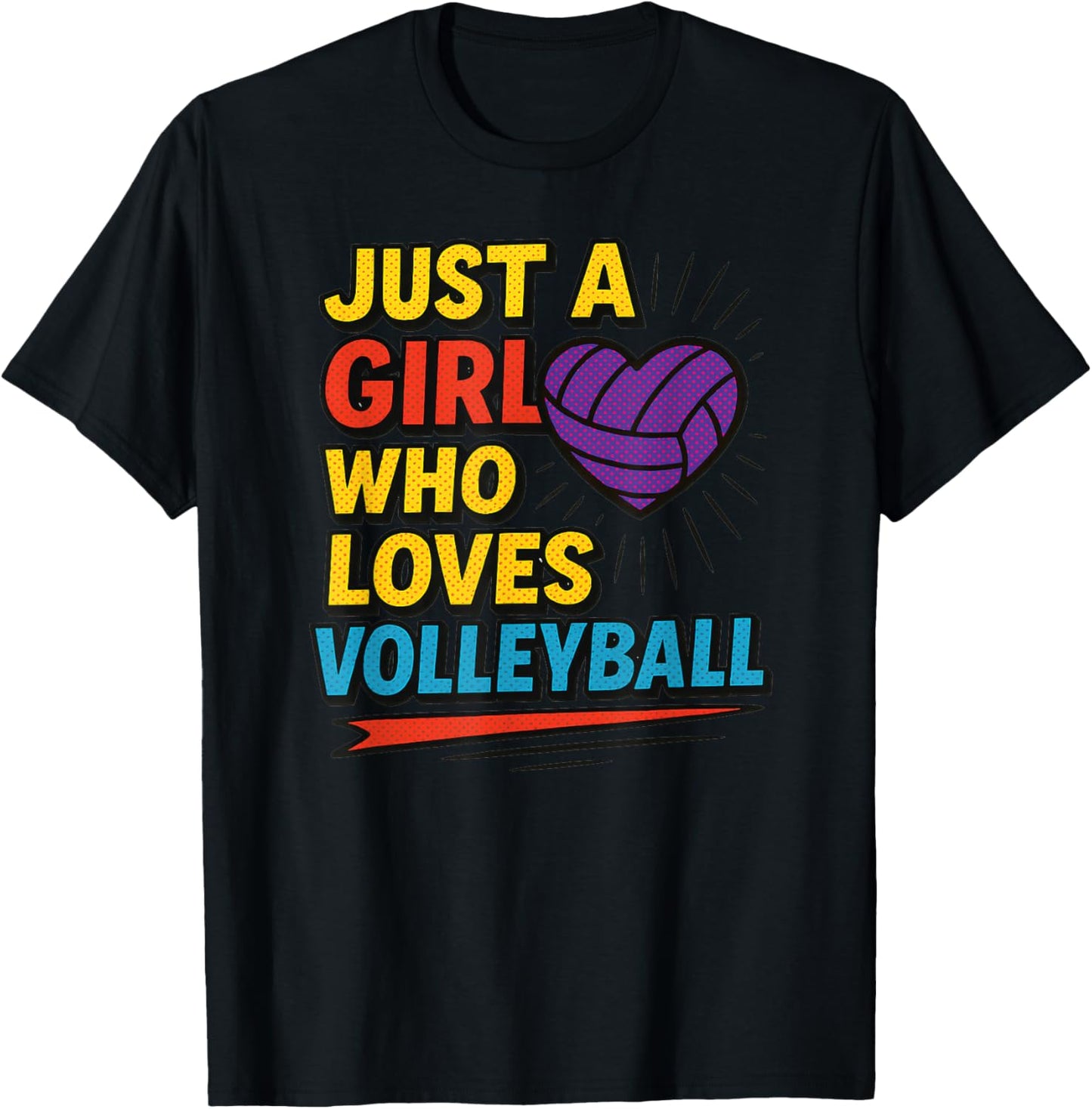 Volleyball Pop Comic for Teen Girls That Love Volleyball T-Shirt - T-Shirt | Black
