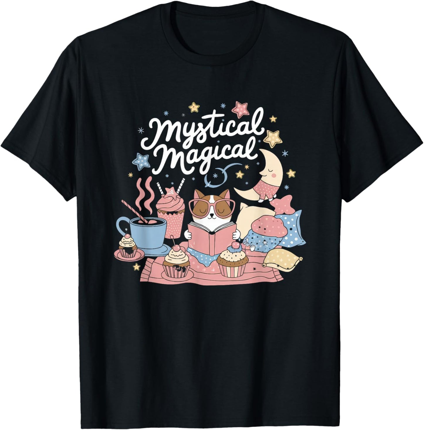 Mystical Magical Retro Aesthetic Space Gift Men Women T-Shirt - T-Shirt | Black