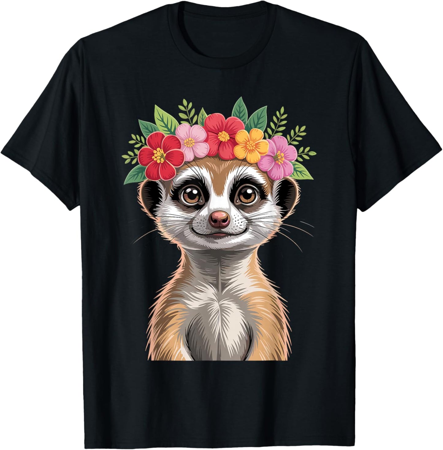 Meerkat Art Girls Wildlife Animal Meerkat Lover T-Shirt - T-Shirt | Black