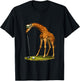 Vintage Giraffe Playing Golf Sports Retro Animal Golfer T-Shirt - T-Shirt | Black