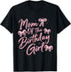 Mom of The Birthday Girl Cute Pink Bow Birthday Family T-Shirt - T-Shirt | Black