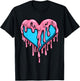 Gamma Blue Art Heart Ice Cream Dripping Valentine Day T-Shirt - T-Shirt | Black