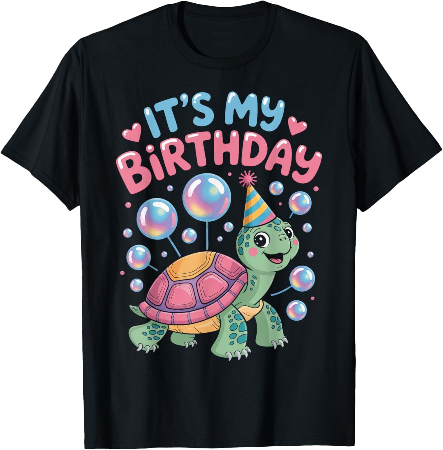 Birthday Turtle Its My Birthday Birthday Party T-Shirt - T-Shirt | Black