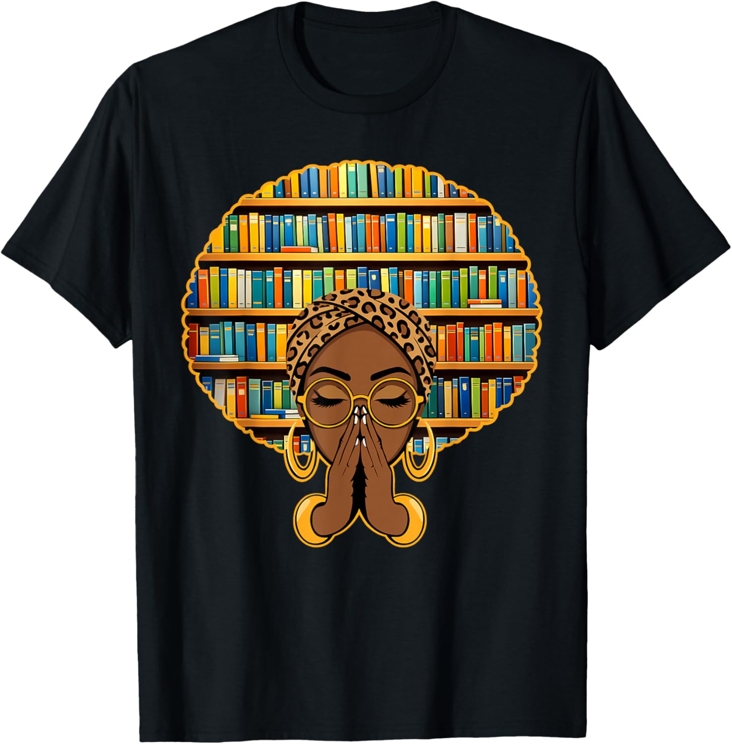 Melanin Afro Women Girl Book Librarian Black History African T-Shirt - T-Shirt | Black