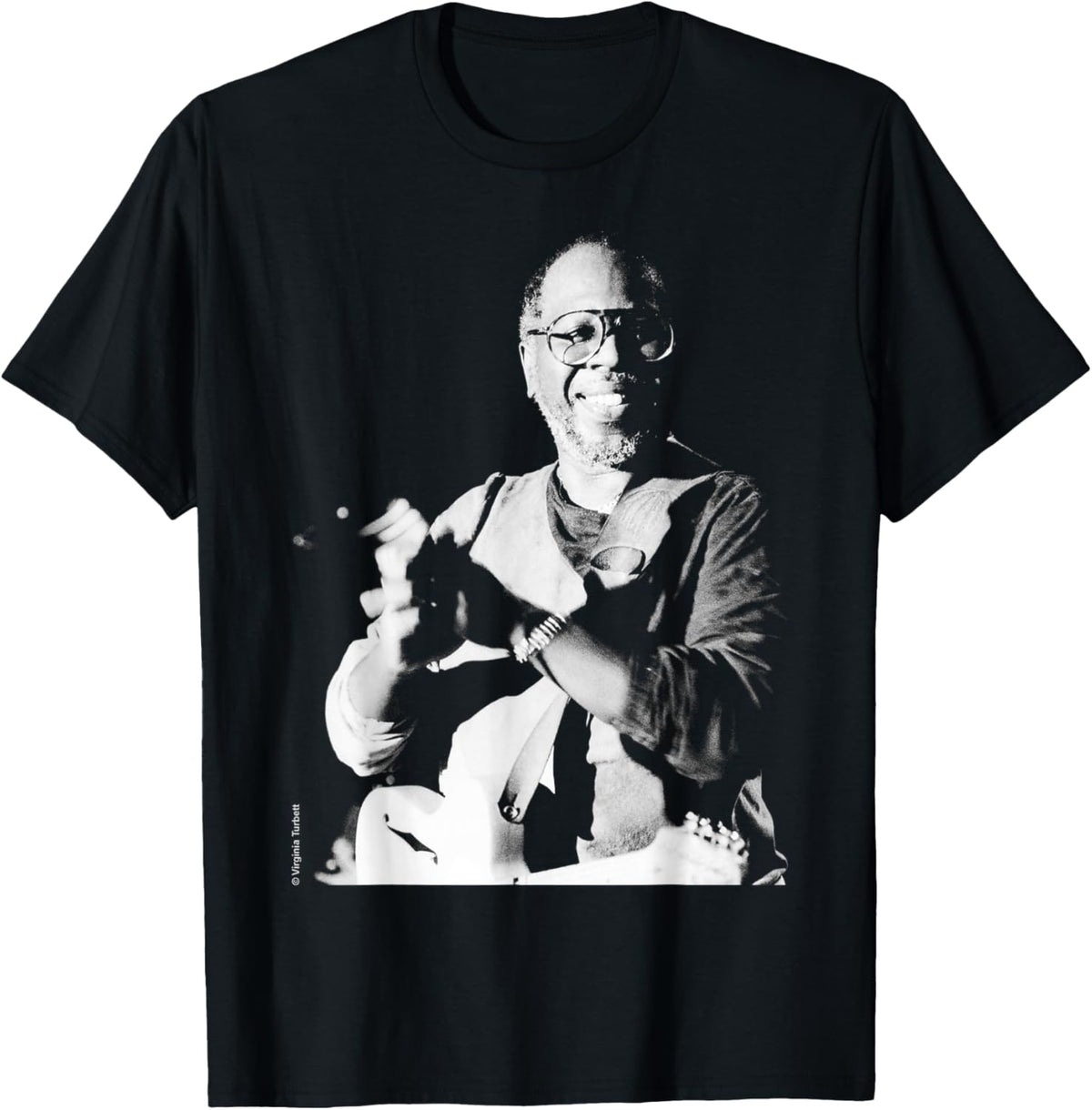 Curtis Mayfield Soul Live Liverpool 1984 by Virginia Turbett T-Shirt - T-Shirt | Black