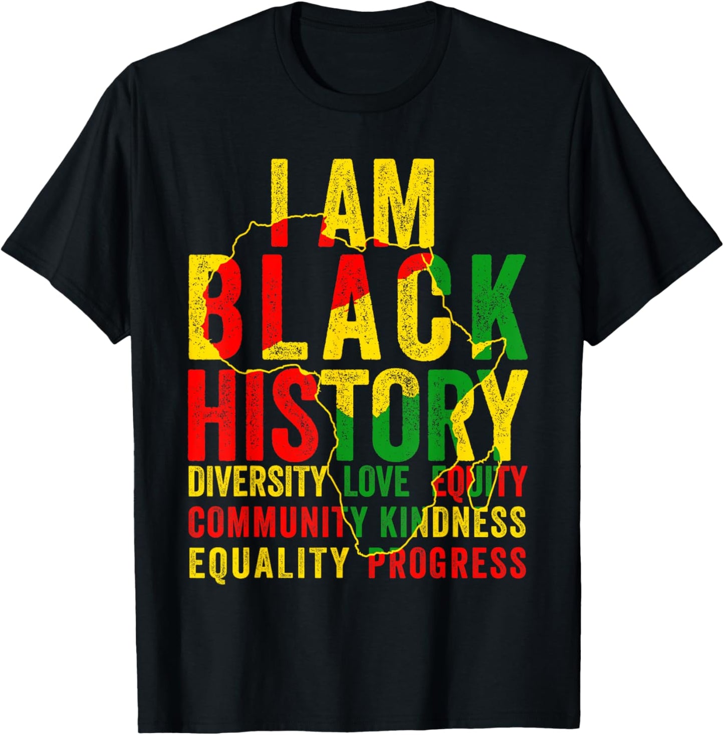 Black History Month Shirt Men Women Afro African Map Pride T-Shirt - T-Shirt | Black