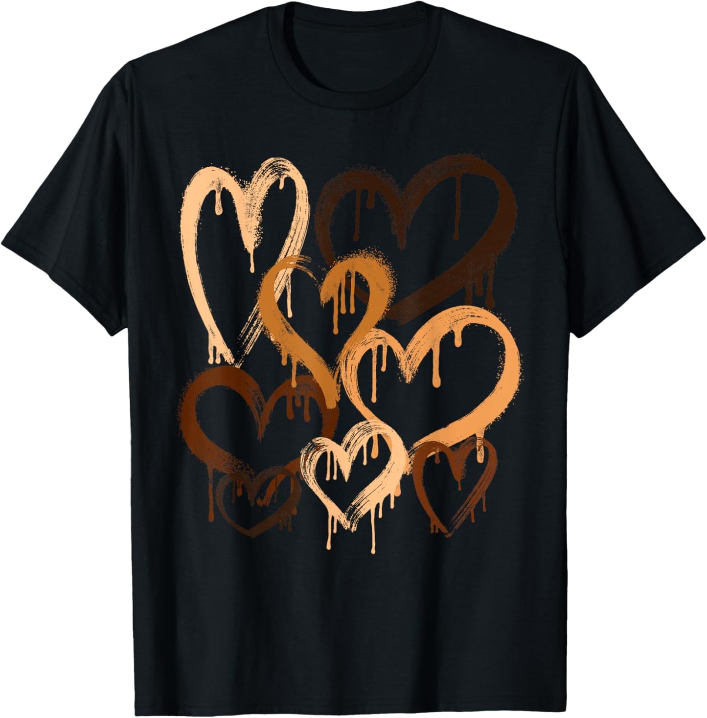 Melanin Shades Hearts Black History Month African Men Women T-Shirt - T-Shirt | Black