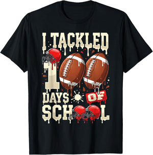 I Tackled 100 Days of School Football 100 Days Smarter Boys T-Shirt - T-Shirt | Black