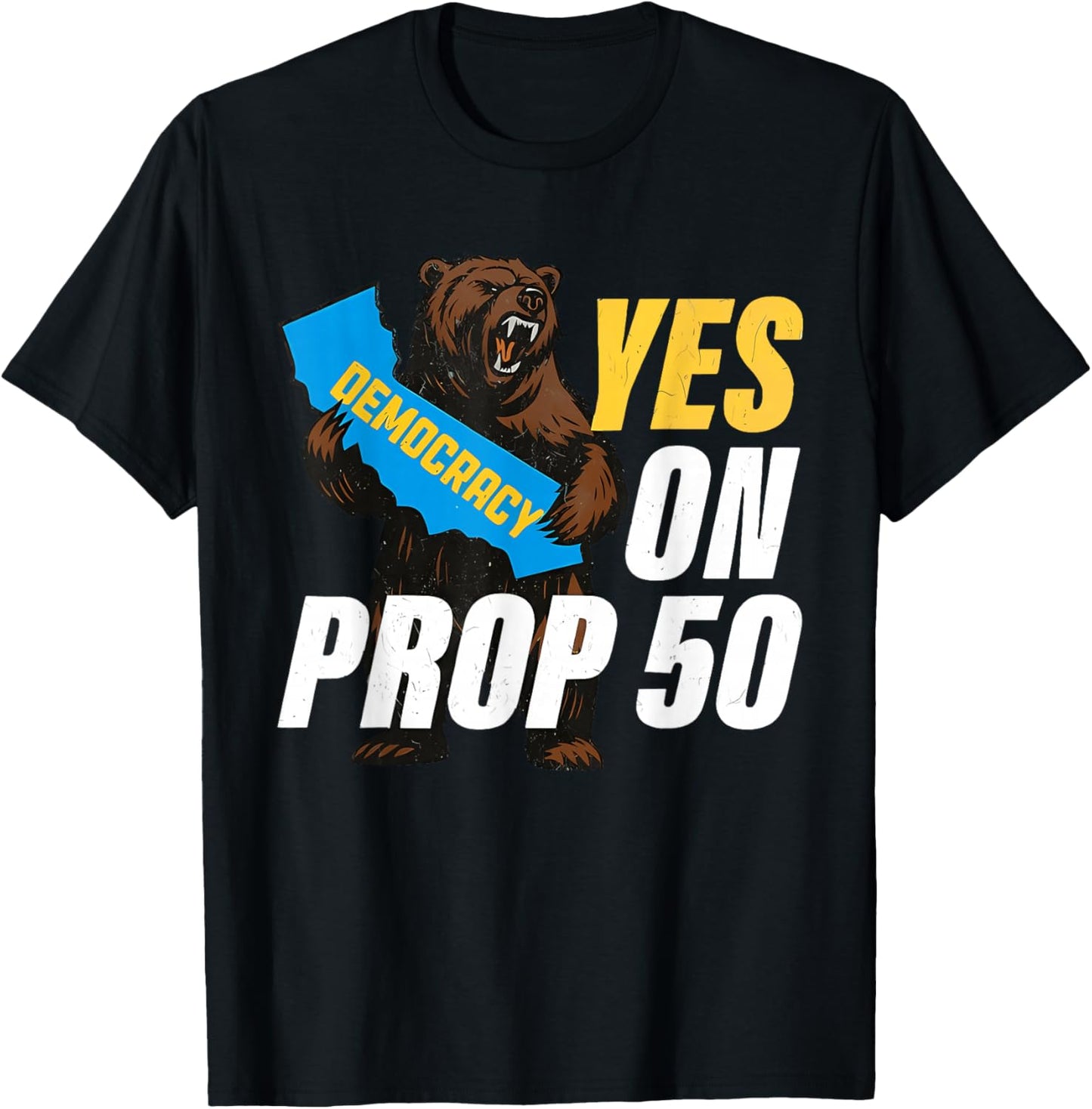 Vintage Yes on Prop 50 American Flag Patriotic Women T-Shirt - T-Shirt | Black