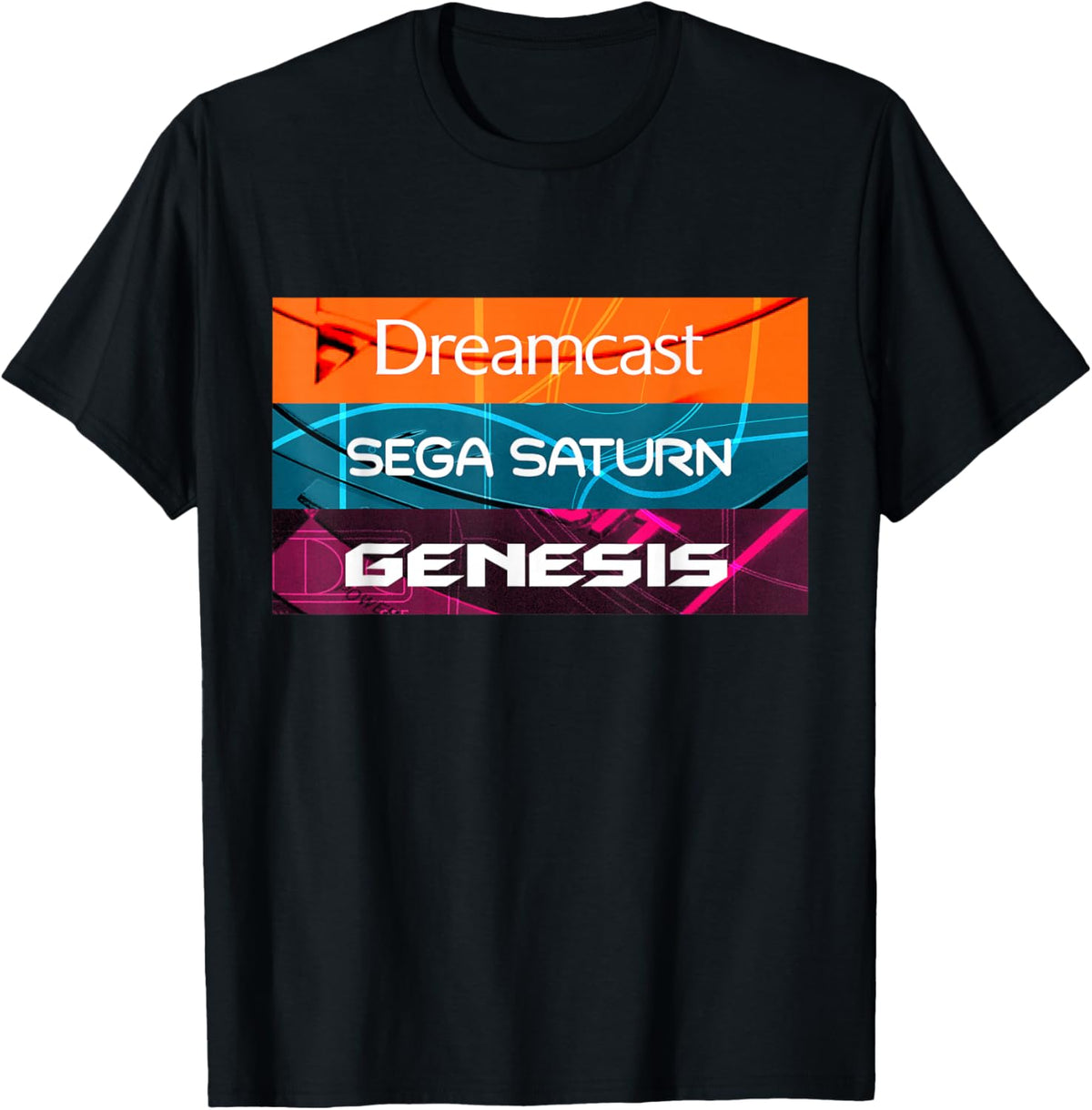 SEGA Dreamcast Genesis Saturn Classic Console Icons T-Shirt - T-Shirt | Black